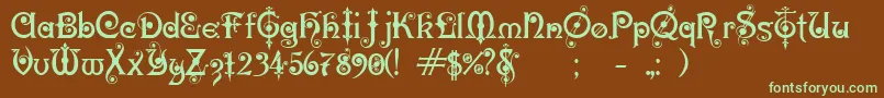 KarnacTwo Font – Green Fonts on Brown Background