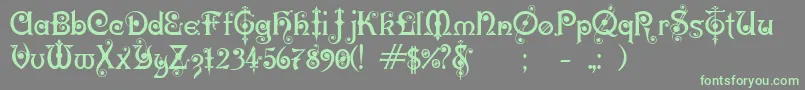 KarnacTwo Font – Green Fonts on Gray Background