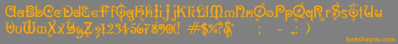 KarnacTwo Font – Orange Fonts on Gray Background