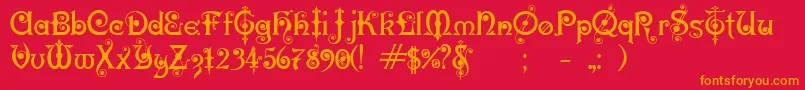 KarnacTwo Font – Orange Fonts on Red Background