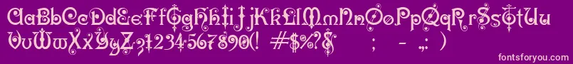 KarnacTwo Font – Pink Fonts on Purple Background