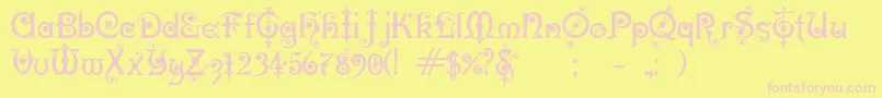 KarnacTwo Font – Pink Fonts on Yellow Background