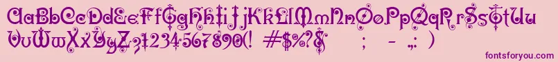 KarnacTwo Font – Purple Fonts on Pink Background