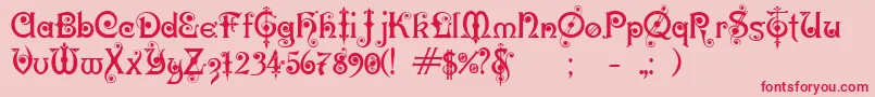 KarnacTwo Font – Red Fonts on Pink Background