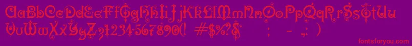 KarnacTwo Font – Red Fonts on Purple Background