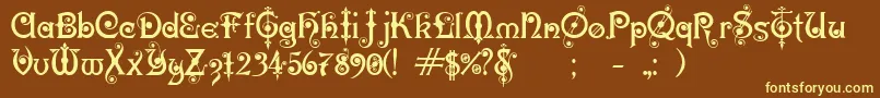 KarnacTwo Font – Yellow Fonts on Brown Background