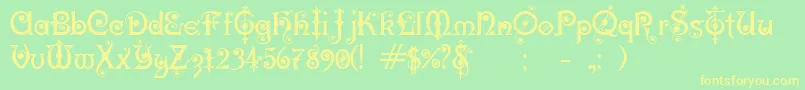 KarnacTwo Font – Yellow Fonts on Green Background