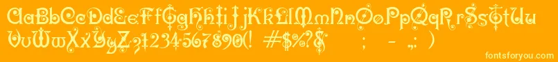 KarnacTwo Font – Yellow Fonts on Orange Background