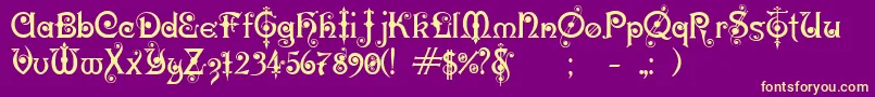 KarnacTwo Font – Yellow Fonts on Purple Background