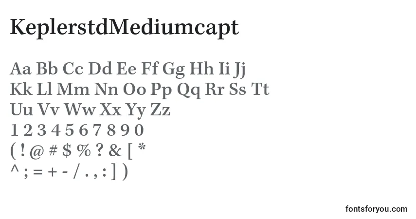 Шрифт KeplerstdMediumcapt – алфавит, цифры, специальные символы