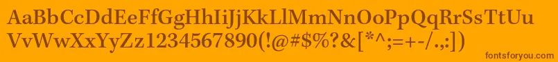 Fonte KeplerstdMediumcapt – fontes marrons em um fundo laranja