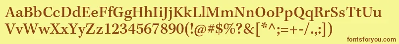 KeplerstdMediumcapt Font – Brown Fonts on Yellow Background