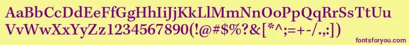 KeplerstdMediumcapt Font – Purple Fonts on Yellow Background