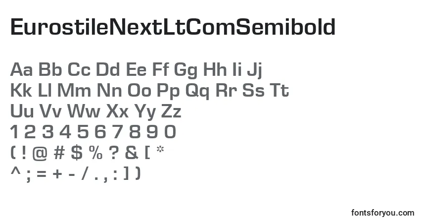 Czcionka EurostileNextLtComSemibold – alfabet, cyfry, specjalne znaki