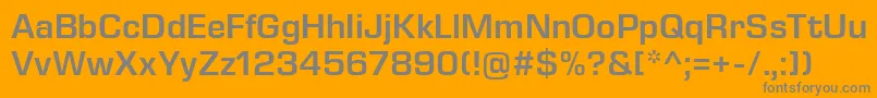 EurostileNextLtComSemibold-Schriftart – Graue Schriften auf orangefarbenem Hintergrund