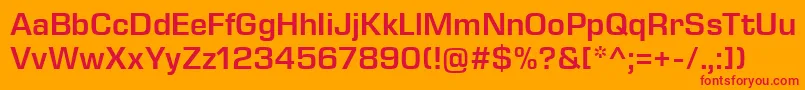 Шрифт EurostileNextLtComSemibold – красные шрифты на оранжевом фоне