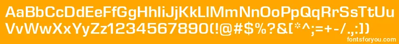 EurostileNextLtComSemibold Font – White Fonts on Orange Background