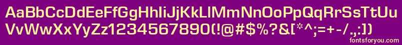 EurostileNextLtComSemibold Font – Yellow Fonts on Purple Background