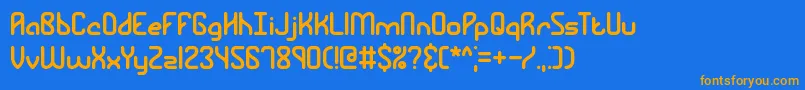 RamblingBrk Font – Orange Fonts on Blue Background