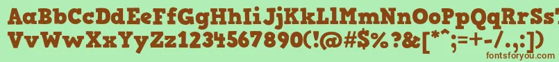 HvdComicSerifPro Font – Brown Fonts on Green Background