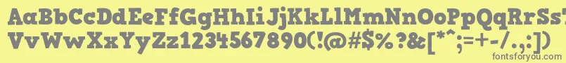 HvdComicSerifPro Font – Gray Fonts on Yellow Background