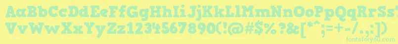 HvdComicSerifPro Font – Green Fonts on Yellow Background