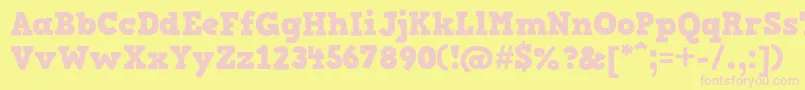 HvdComicSerifPro Font – Pink Fonts on Yellow Background