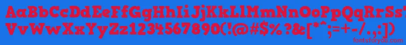 HvdComicSerifPro Font – Red Fonts on Blue Background