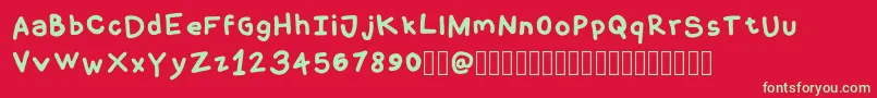 フォントCoquerliRegular – 赤い背景に緑の文字