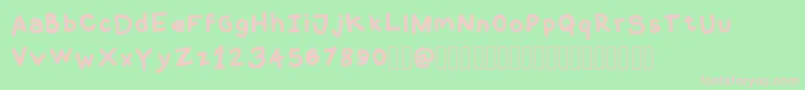 フォントCoquerliRegular – 緑の背景にピンクのフォント