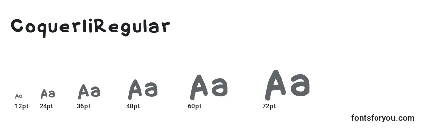 CoquerliRegular Font Sizes