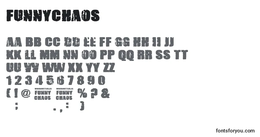 FunnyChaos-fontti – aakkoset, numerot, erikoismerkit