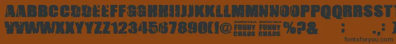 FunnyChaos Font – Black Fonts on Brown Background