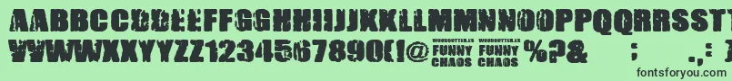 FunnyChaos Font – Black Fonts on Green Background