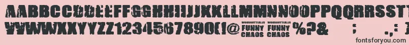 FunnyChaos Font – Black Fonts on Pink Background