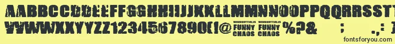 FunnyChaos Font – Black Fonts on Yellow Background