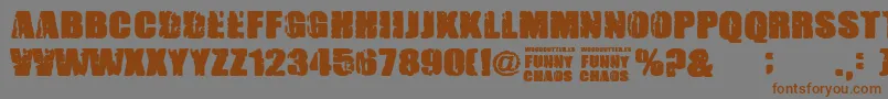 FunnyChaos Font – Brown Fonts on Gray Background