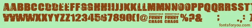 FunnyChaos Font – Brown Fonts on Green Background