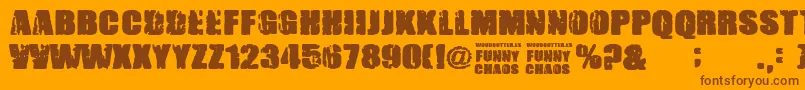 FunnyChaos Font – Brown Fonts on Orange Background