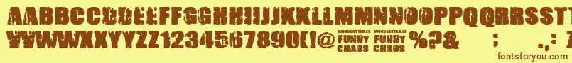 FunnyChaos Font – Brown Fonts on Yellow Background