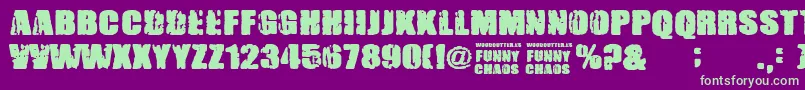 FunnyChaos Font – Green Fonts on Purple Background