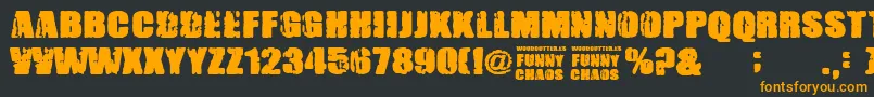 FunnyChaos Font – Orange Fonts on Black Background