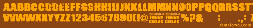 FunnyChaos Font – Orange Fonts on Brown Background