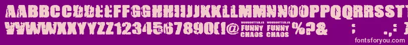 FunnyChaos Font – Pink Fonts on Purple Background