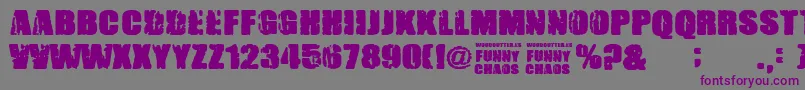 FunnyChaos Font – Purple Fonts on Gray Background