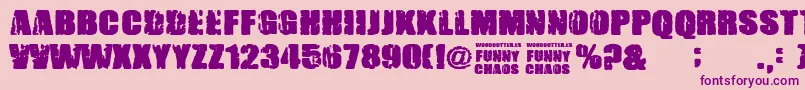 FunnyChaos Font – Purple Fonts on Pink Background