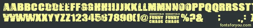 FunnyChaos Font – Yellow Fonts on Black Background