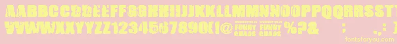 FunnyChaos Font – Yellow Fonts on Pink Background