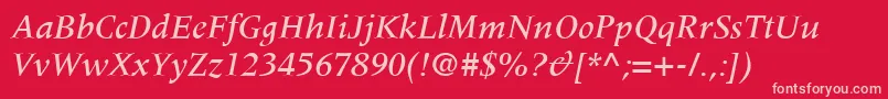 fuente MeridienLtMediumItalic – Fuentes Rosadas Sobre Fondo Rojo