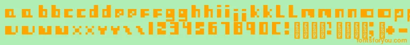 ProtovisionRegular Font – Orange Fonts on Green Background